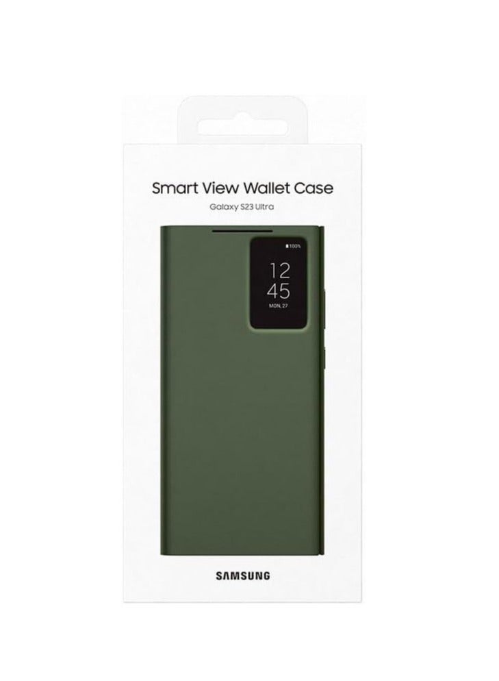 For S23 Ultra Smart View Wallet Case Dark Green - Image 4